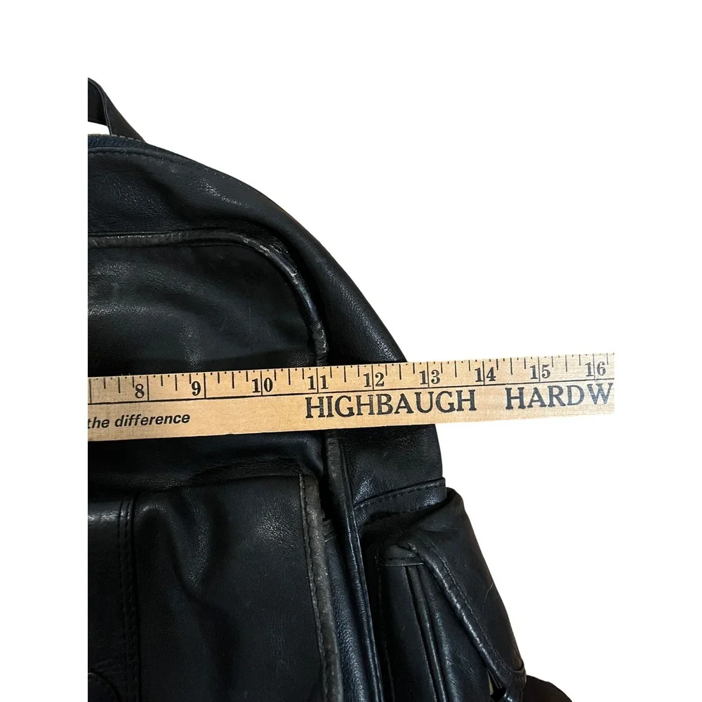 Vintage Dakota by Tumi Black Leather Backpack Vintage Rucksack Multi Pocket
